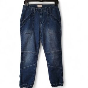 Frame Organic Cotton Waltz Blue Jean Denim Utility Banded Ankle Zip Pants Wmn 29